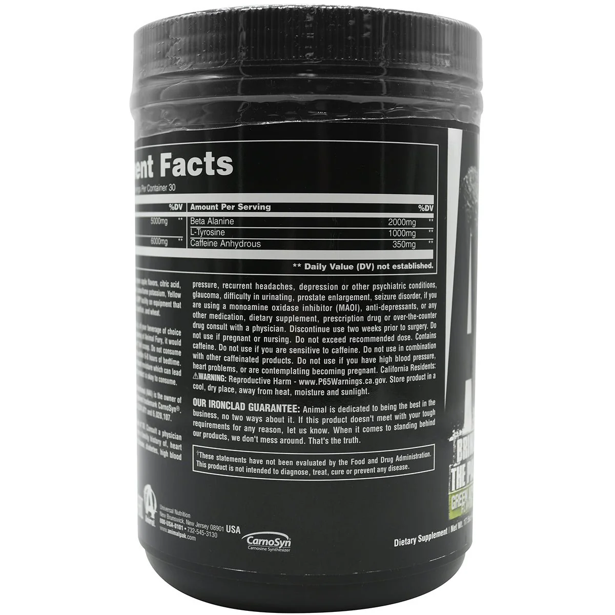 Universal Nutrition Animal Fury Dietary Supplement - Watermelon - 30 Servings - Image 3