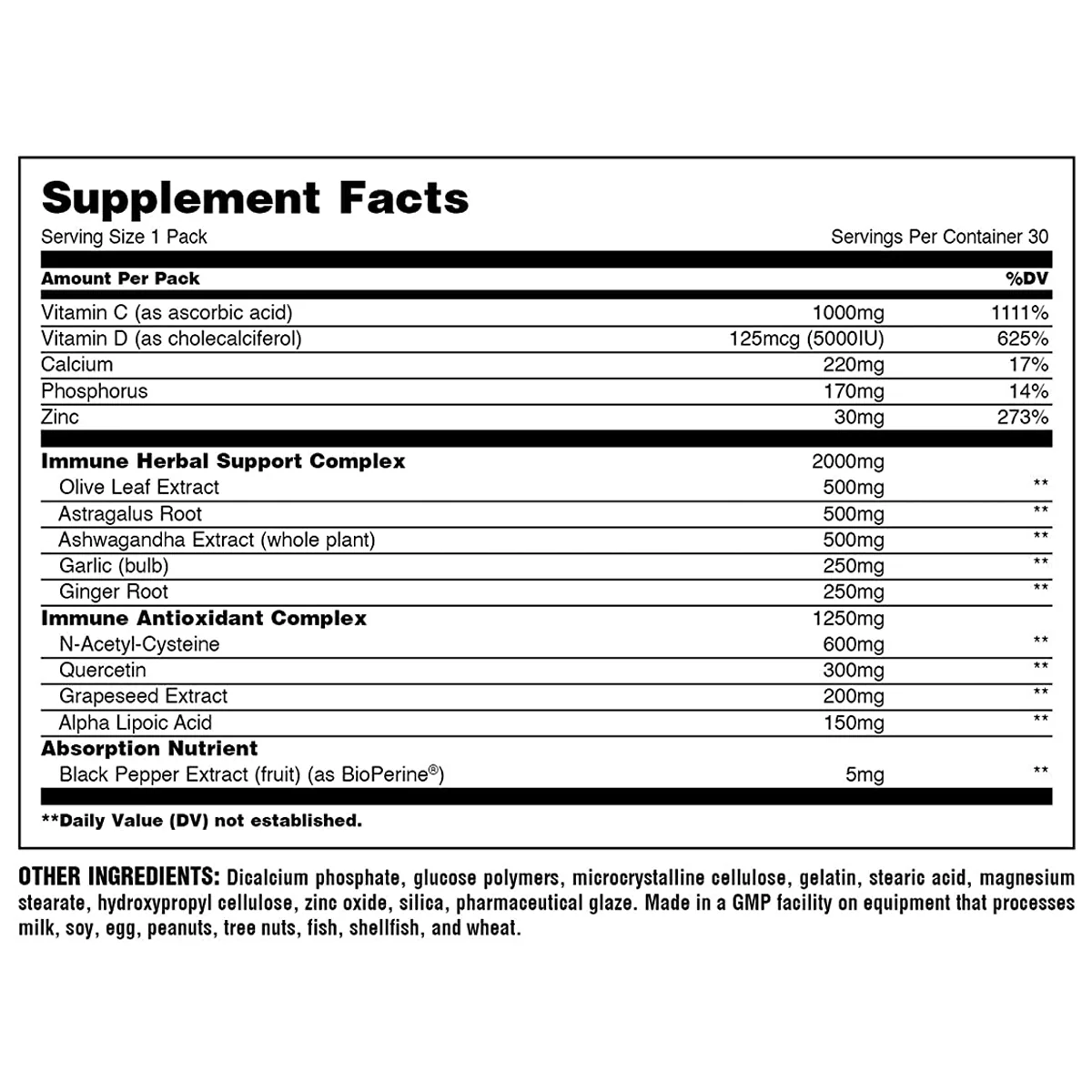 Universal Nutrition Animal Immune Support Pak Dietary Supplement - 30 Packs - Image 2