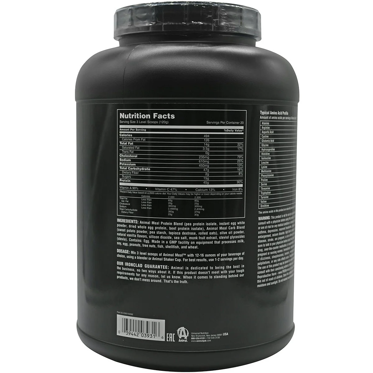Universal Nutrition Animal Meal Dietary Supplement - 20 Servings - Image 2