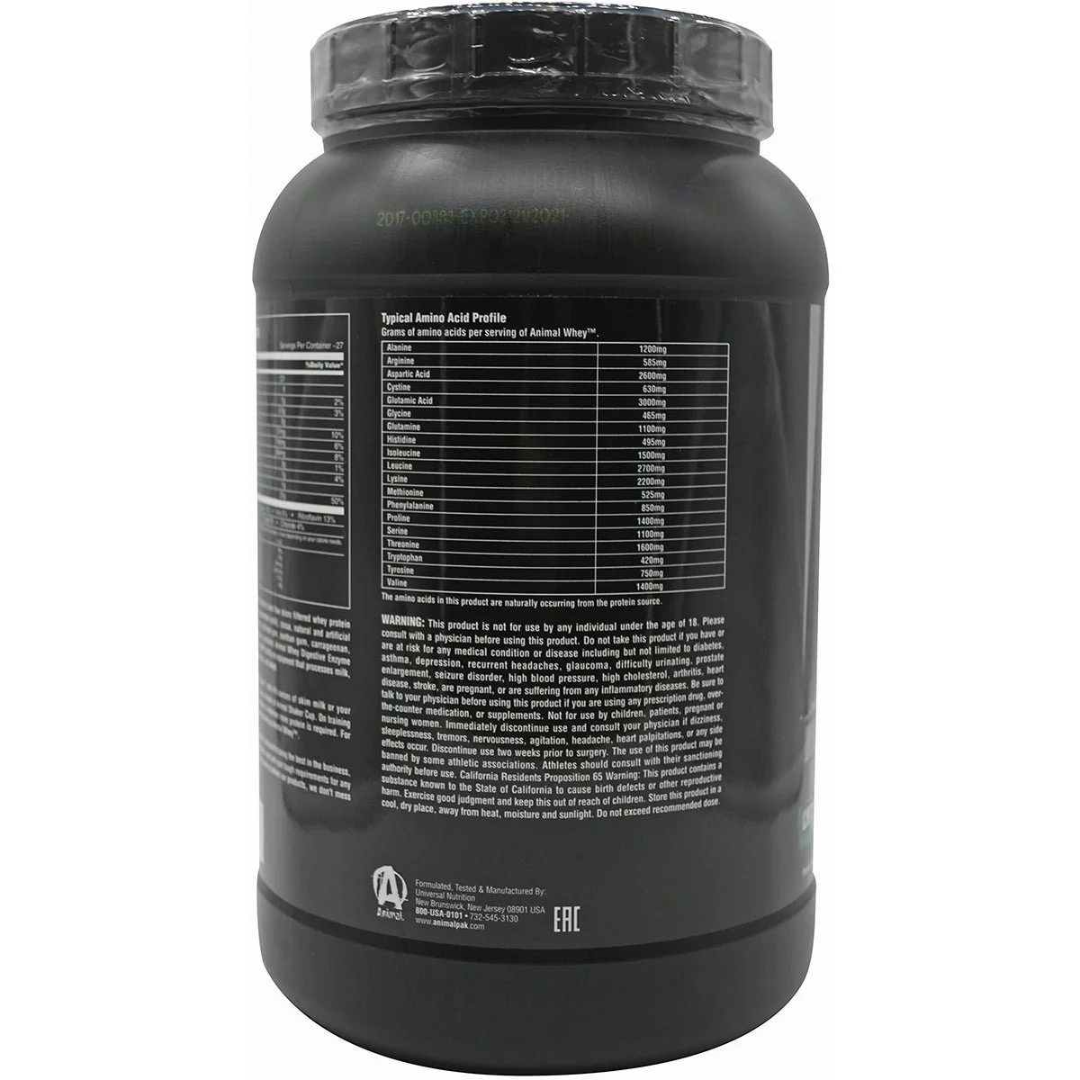 Universal Nutrition Animal Whey - About 27 Servings - Brownie Batter - Image 3