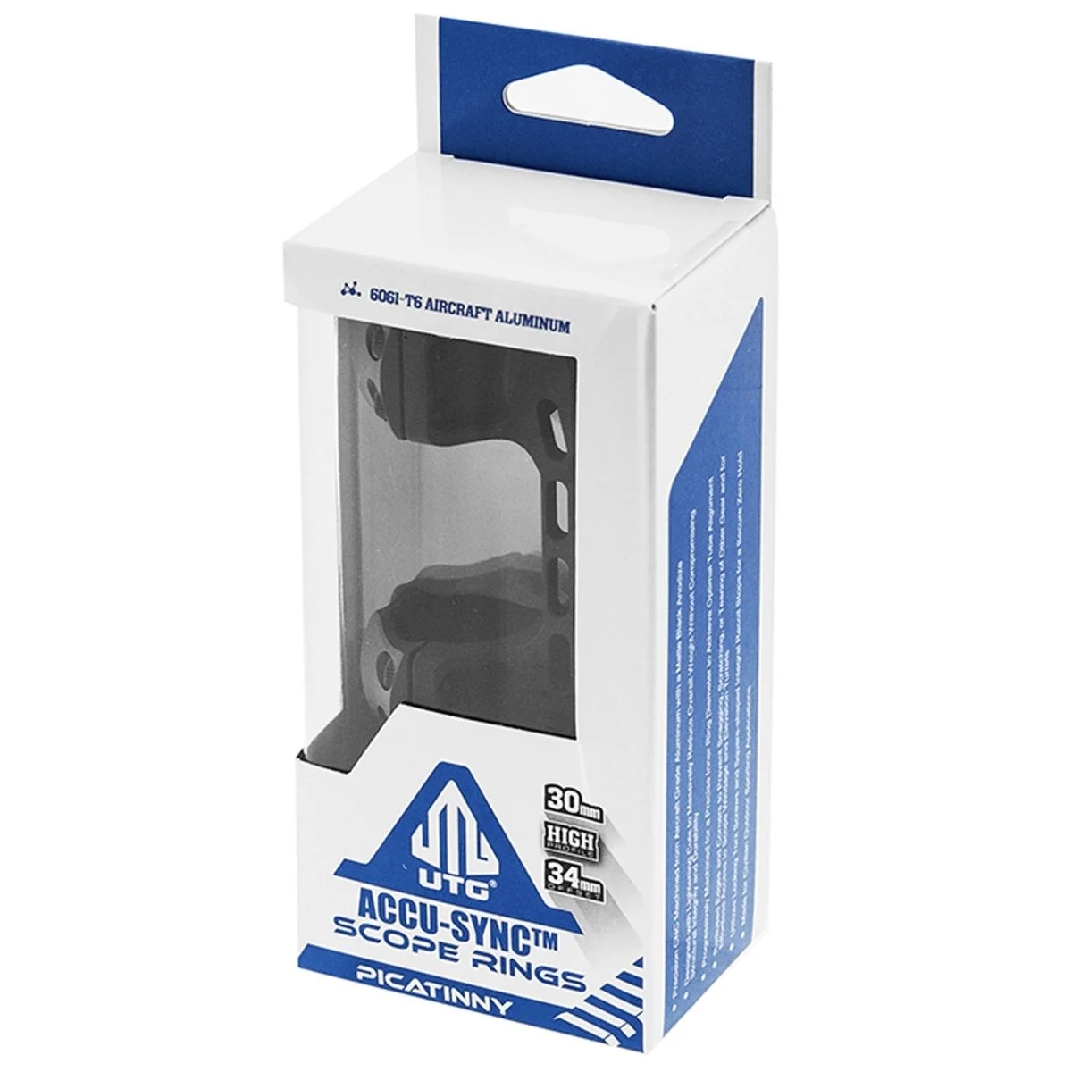 UTG ACCU-SYNC 30mm High Profile Offset Picatinny Rings - Black - Image 14
