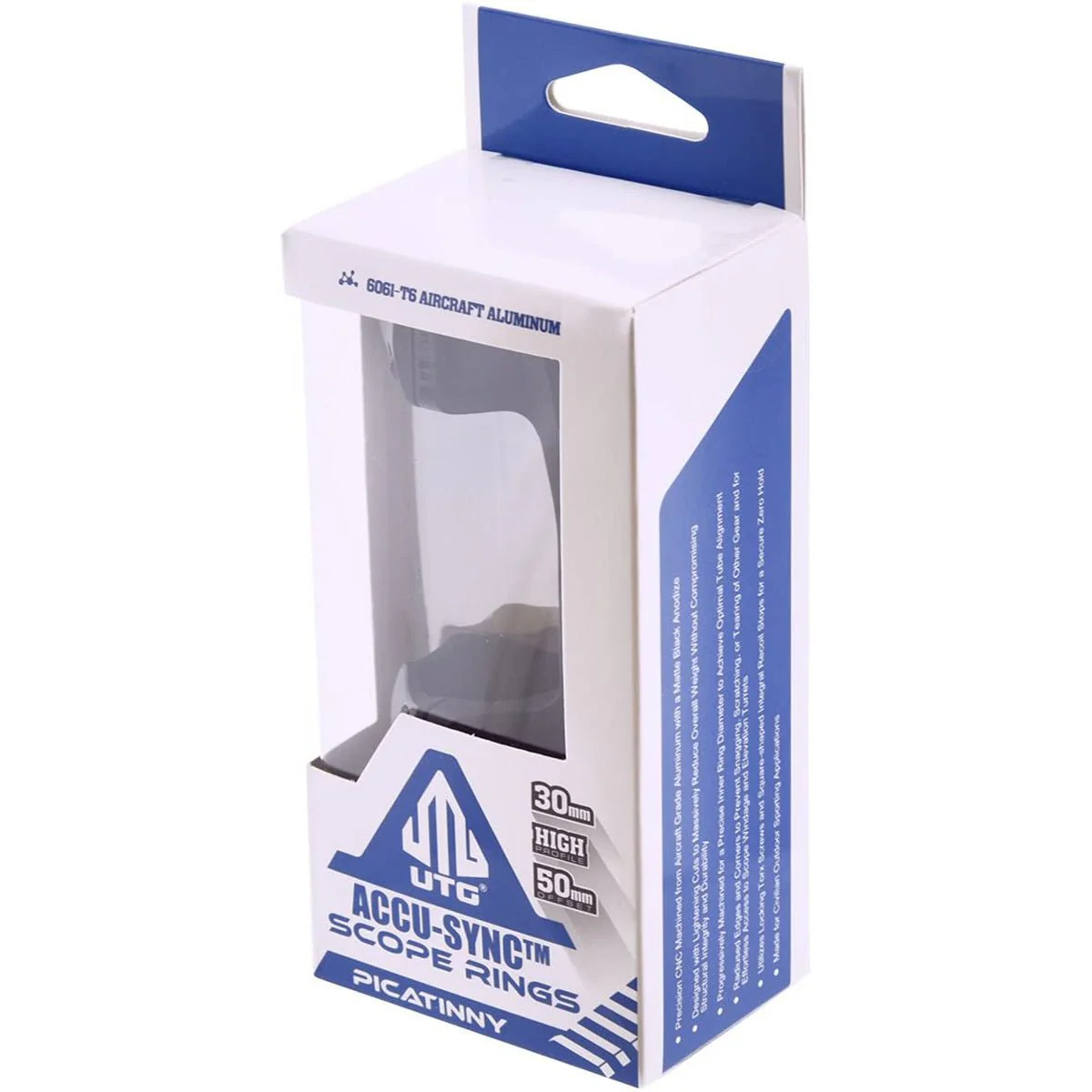 UTG ACCU-SYNC 30mm High Profile Offset Picatinny Rings - Black - Image 6