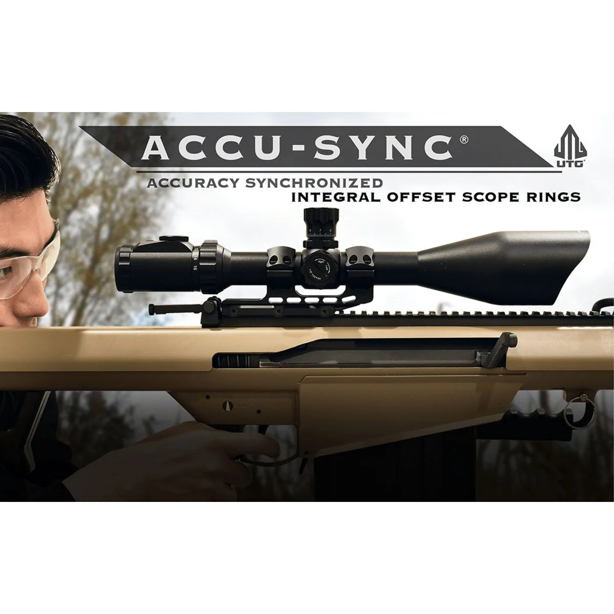 UTG ACCU-SYNC 30mm High Profile Offset Picatinny Rings - Black - Image 9