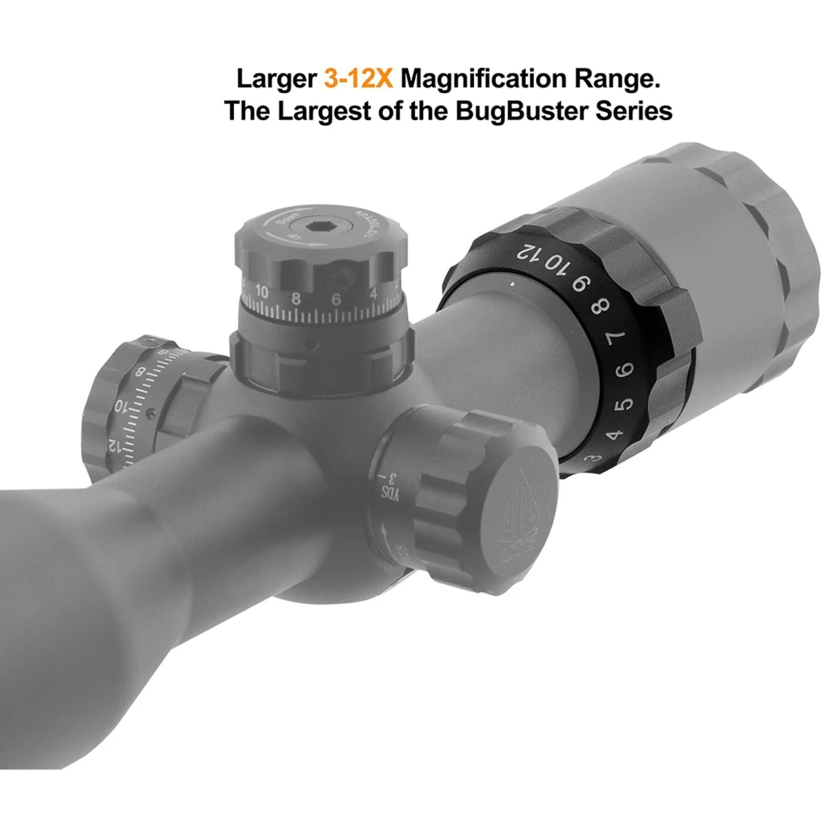 UTG BugBuster 3-12X32 1" Scope, Side AO, Mil-dot, QD Rings - Image 6