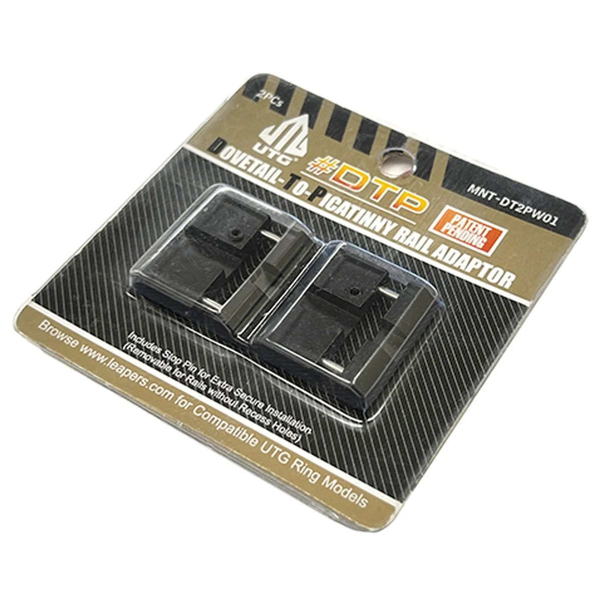 UTG Dovetail-to-Picatinny Snap-on Rail Adaptors, 2/Pack, Black - Image 10