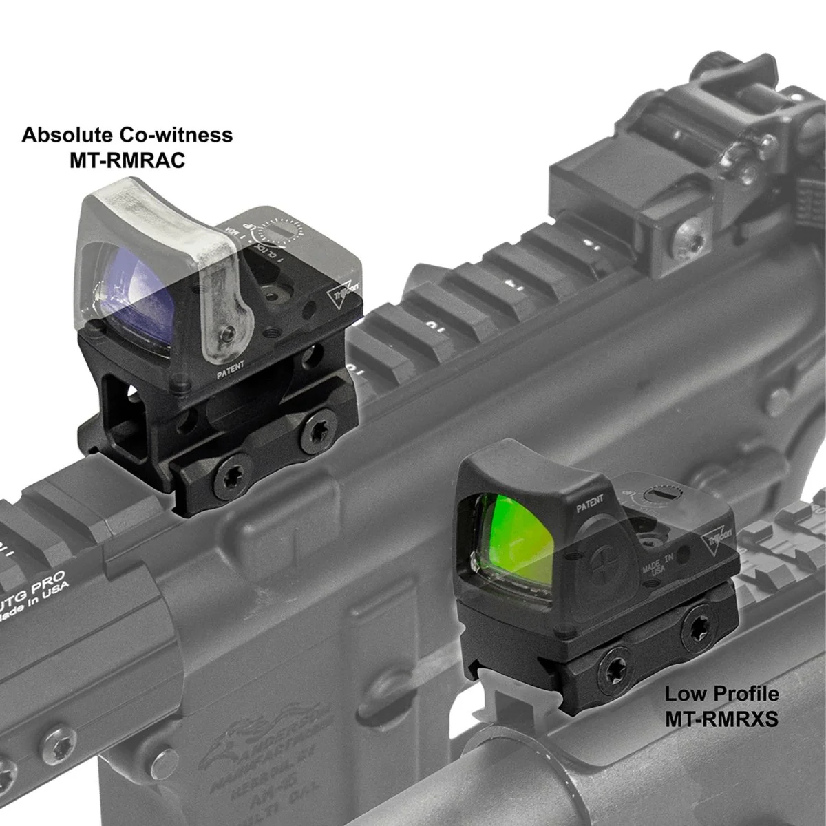 UTG Optic Mount Kit for RMR Footprint, absolute co-witness and low profile height, Picatinny - Image 2