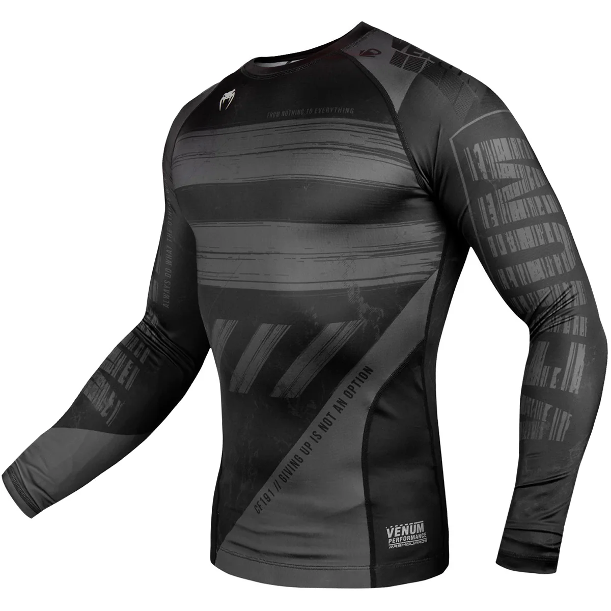 Venum AMRAP Long Sleeve Compression T-Shirt - Black/Gray - Image 2