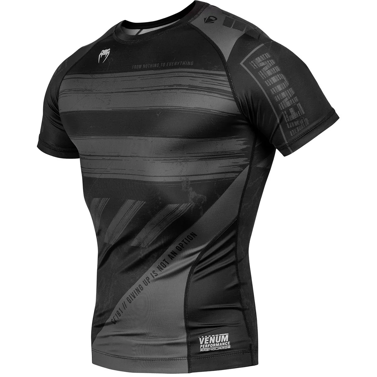 Venum AMRAP Short Sleeve Compression T-Shirt - Black/Gray - Image 2