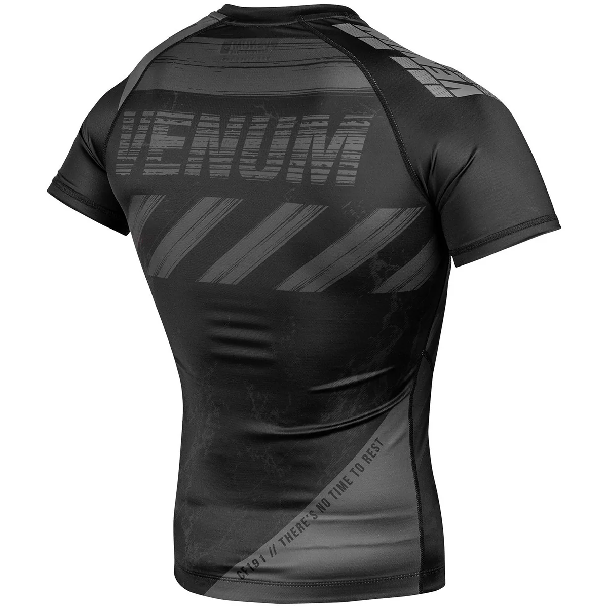 Venum AMRAP Short Sleeve Compression T-Shirt - Black/Gray - Image 4