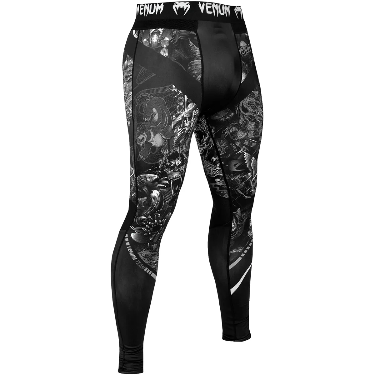 Venum Art Compression Spats - Black/White - Image 2