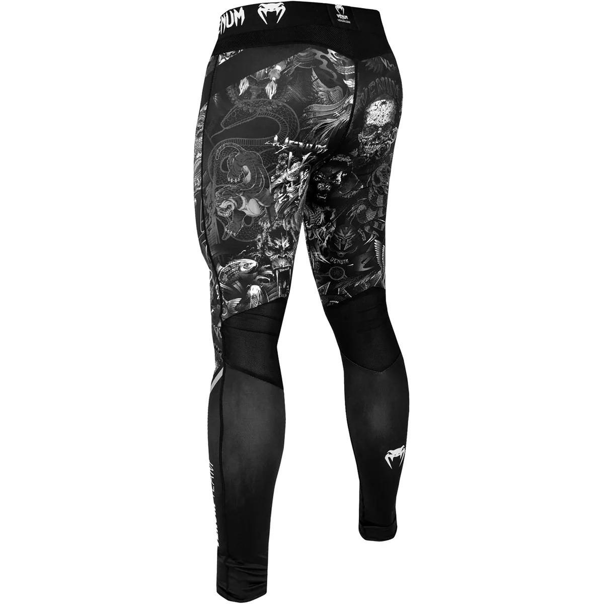 Venum Art Compression Spats - Black/White - Image 3