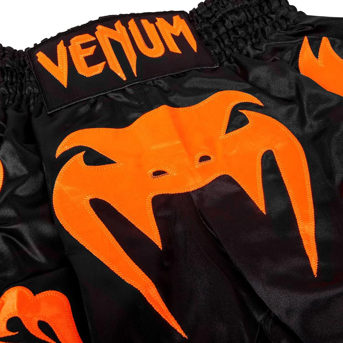 Venum Bangkok Inferno Muay Thai Shorts - Black/Neo Orange - Image 3