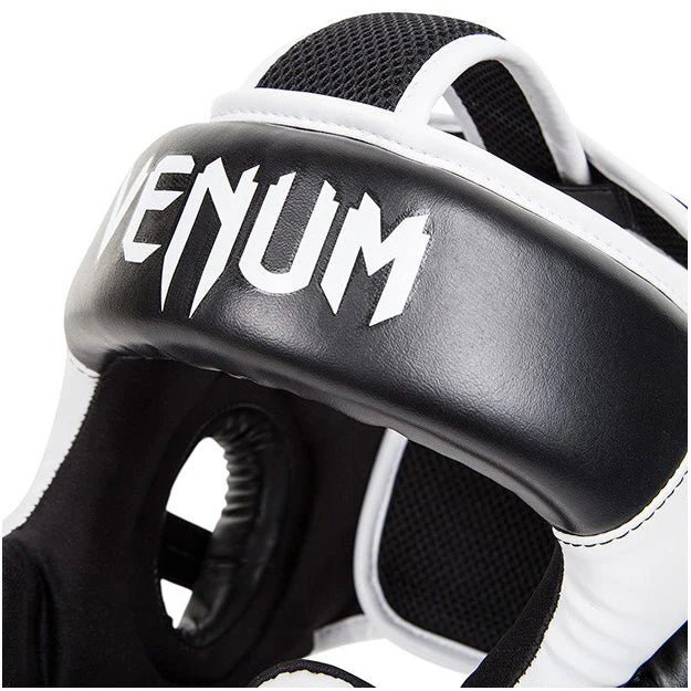 Venum Challenger 2.0 Boxing Headgear with Hook and Loop Strap - Black/White - Image 4