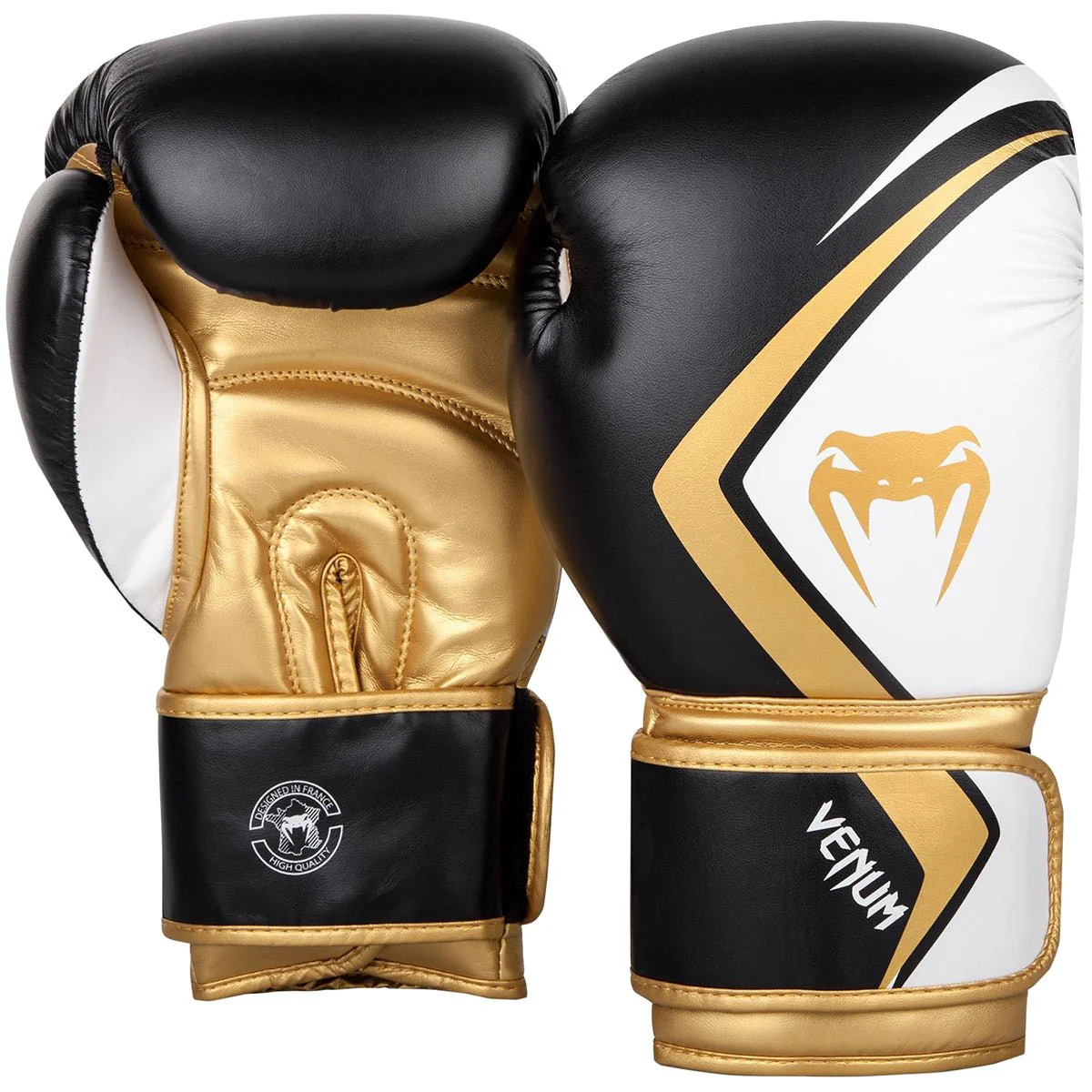 Venum Contender 2.0 Training Boxing Gloves - Black/White/Gold