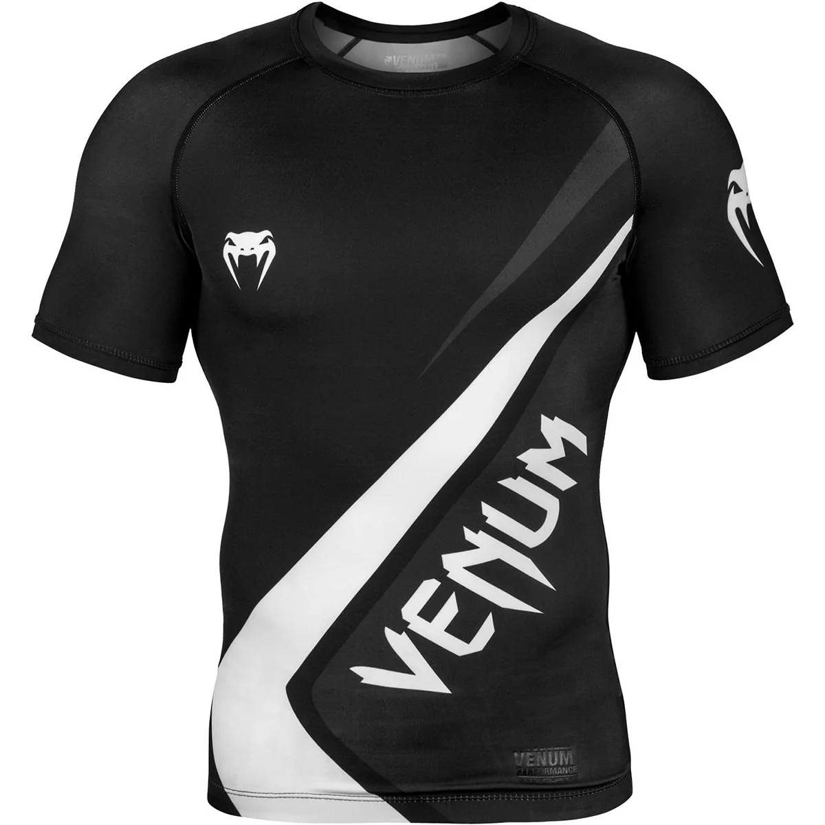 Venum Contender 4.0 Short Sleeve MMA Compression Rashguard - Black/Gray/White