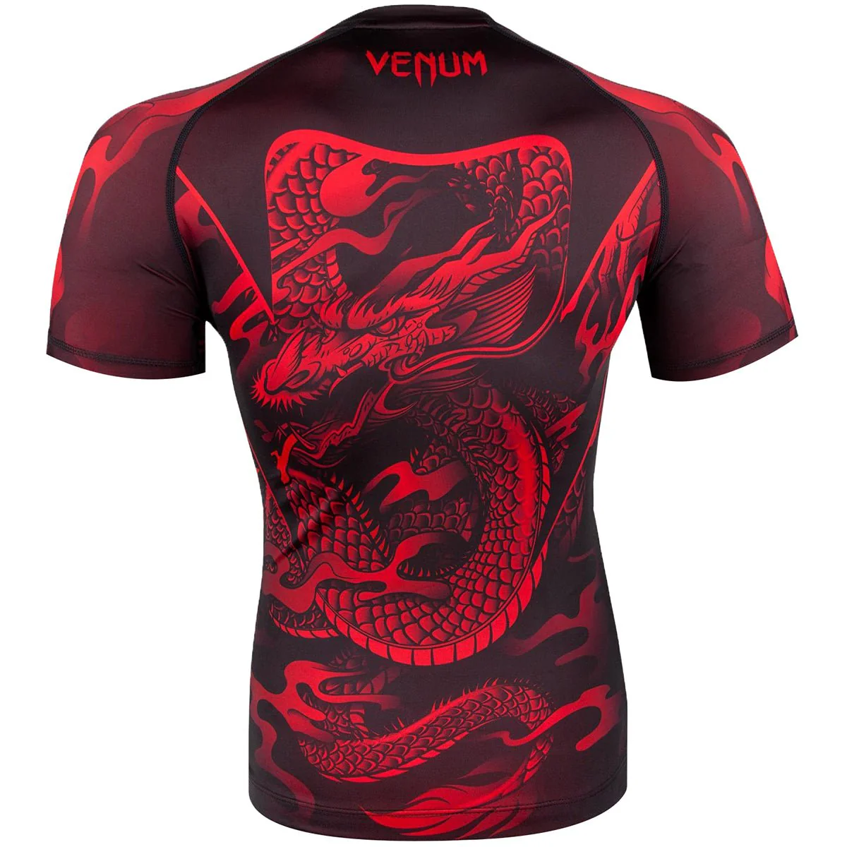 Venum Dragon's Flight Dry Tech Short Sleeve MMA Rashguard - Black/Red - Image 3