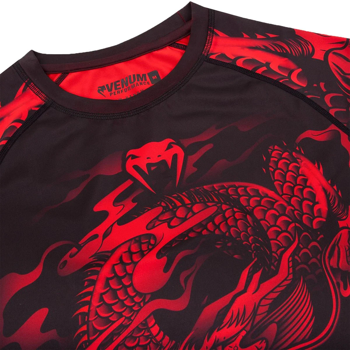 Venum Dragon's Flight Dry Tech Short Sleeve MMA Rashguard - Black/Red - Image 4