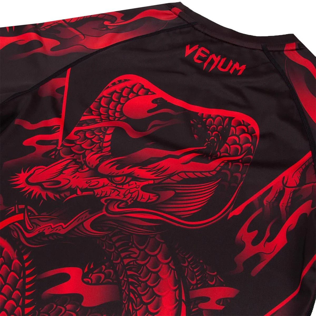 Venum Dragon's Flight Dry Tech Short Sleeve MMA Rashguard - Black/Red - Image 6