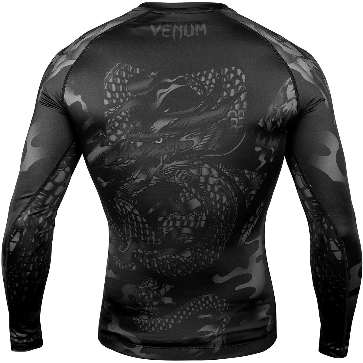 Venum Dragon's Flight Long Sleeve Compression Rashguard - Black/Black - Image 4