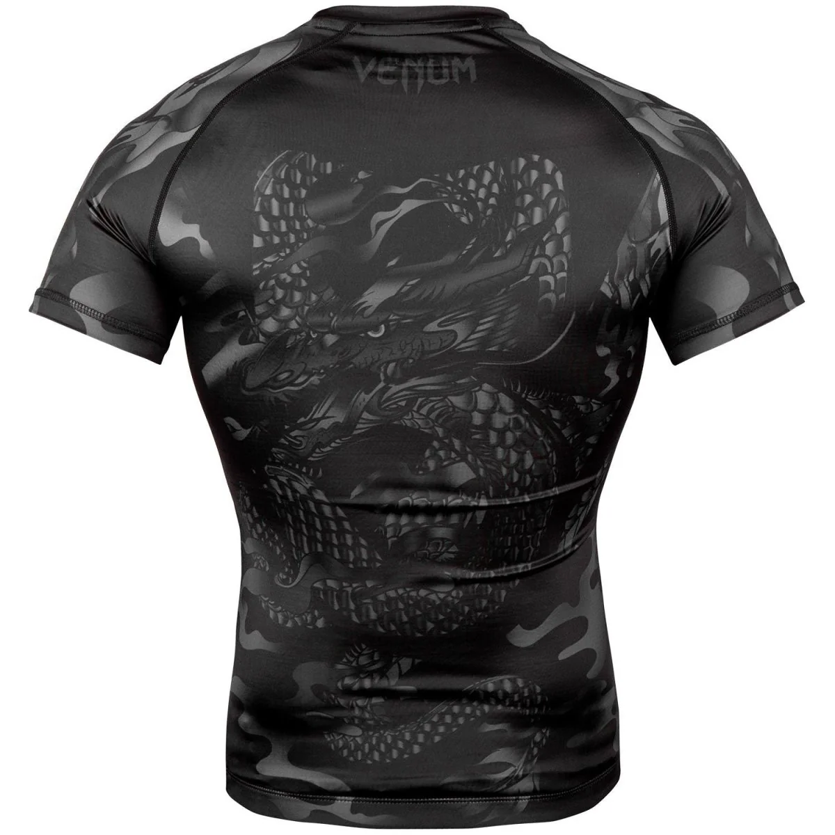 Venum Dragon's Flight Short Sleeve Compression Rashguard - Black/Black - Image 3