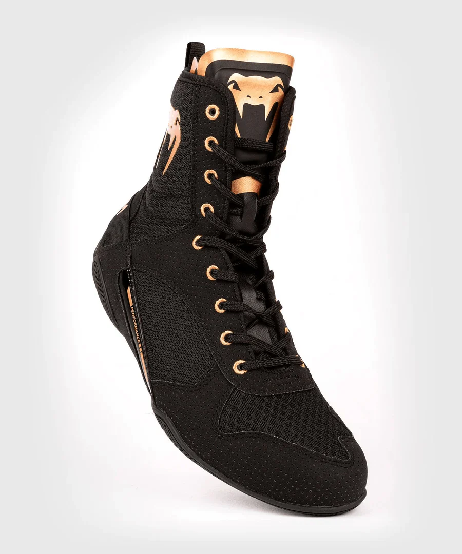 Venum Elite Boxing Shoes - Black/Bronze - Image 2