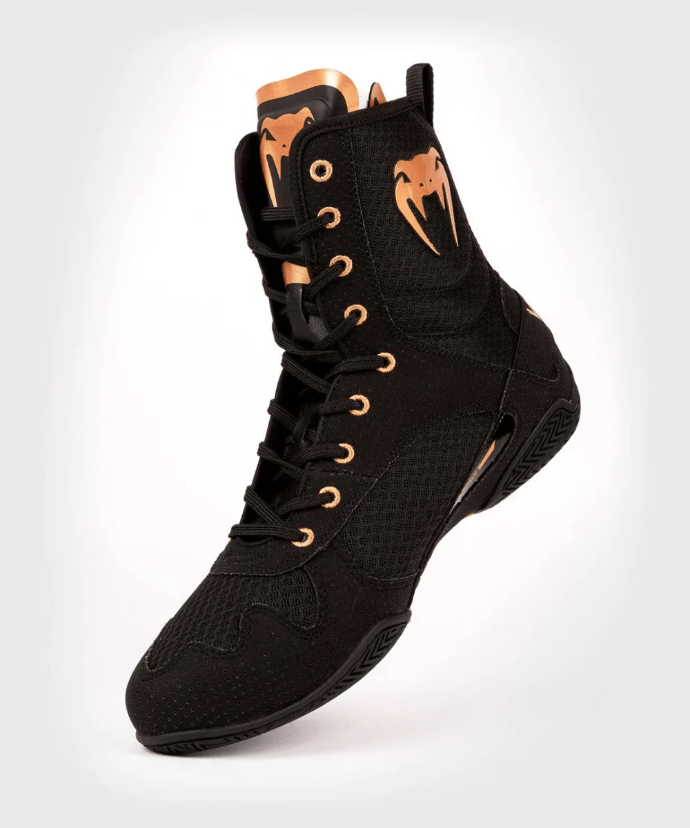 Venum Elite Boxing Shoes - Black/Bronze - Image 3