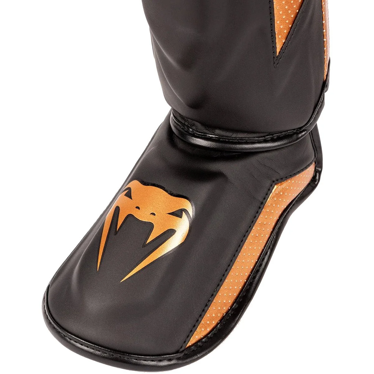 Venum Elite Evo Protective Shin Instep Guards - Black/Bronze - Image 5