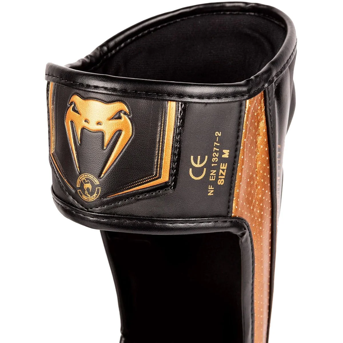 Venum Elite Evo Protective Shin Instep Guards - Black/Bronze - Image 6