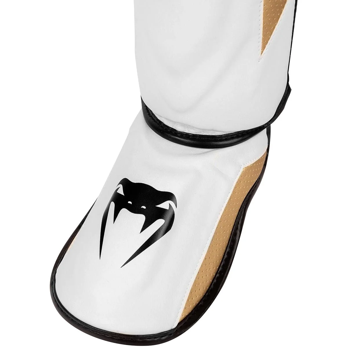 Venum Elite Evo Protective Shin Instep Guards - White/Gold - Image 5