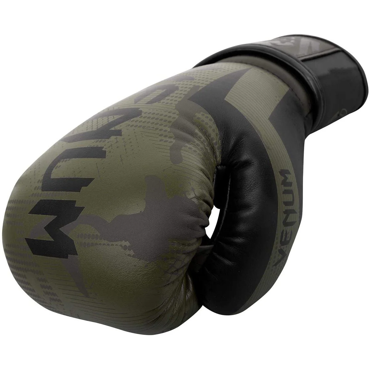 Venum Elite Hook and Loop Boxing Gloves - Khaki/Camo - Image 3