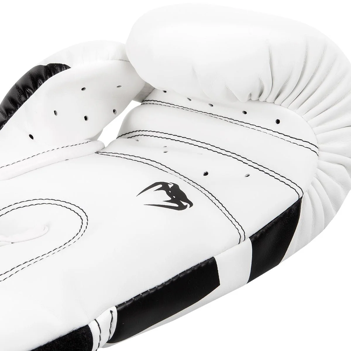 Venum Elite Hook and Loop Training Boxing Gloves - White/Black - Image 3