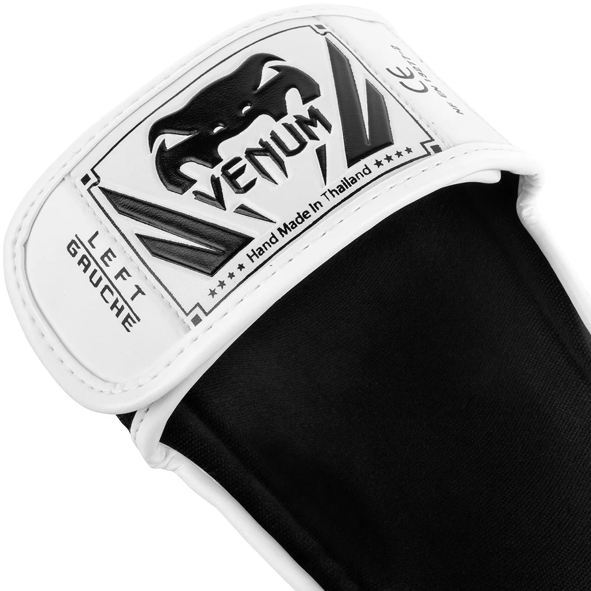 Venum Elite Lightweight Standup Protective MMA Shin Guards - White/Black - Image 2