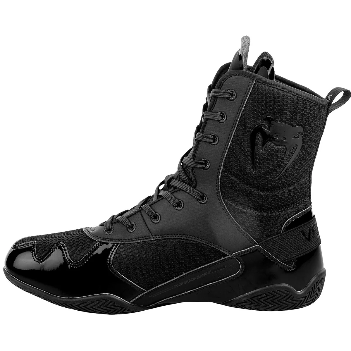 Venum Elite Professional Boxing Shoes - Black/Black - Image 2