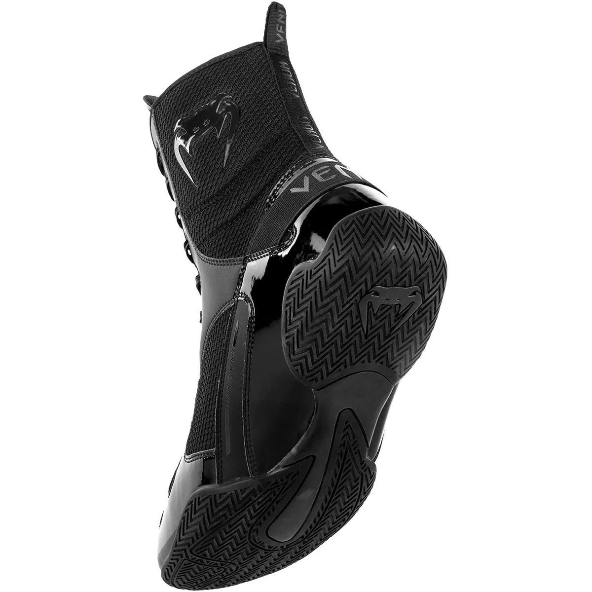 Venum Elite Professional Boxing Shoes - Black/Black - Image 4