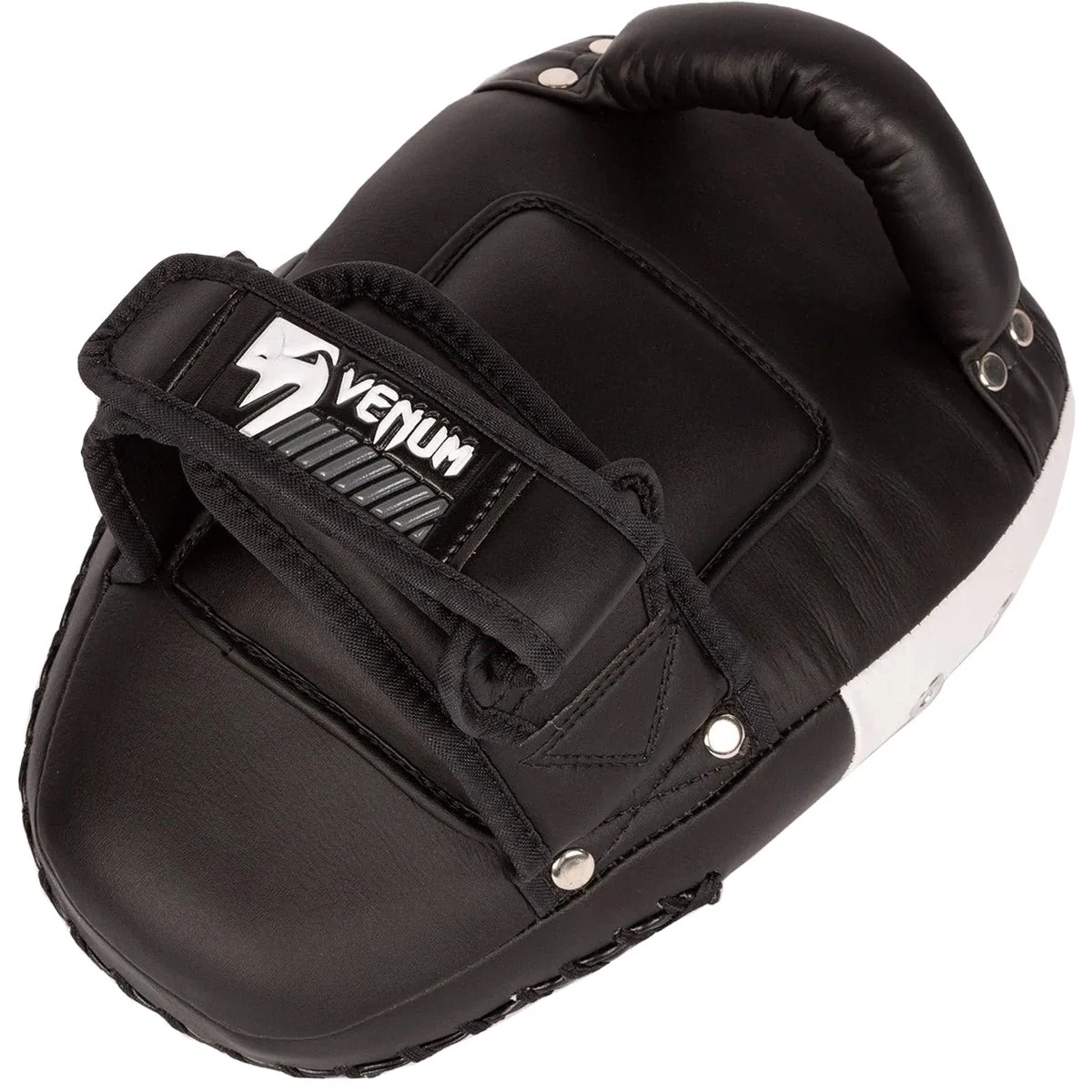 Venum Elite Small Kickboxing Pao Training Mitts - Black/White - Image 4