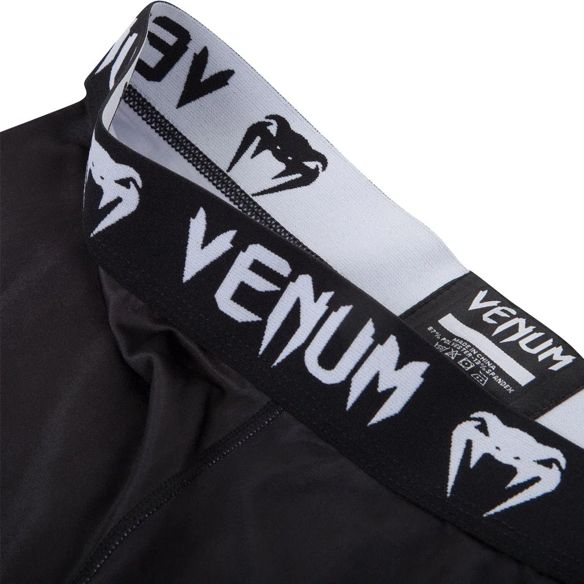 Venum Giant Spandex 4-Way Construction Grappling Spats - Black/White - Image 6