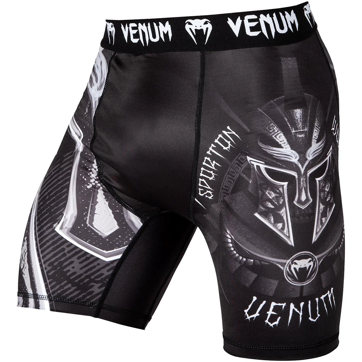 Venum Gladiator 3.0 Compression Vale Tudo Shorts - Black/White - Image 2