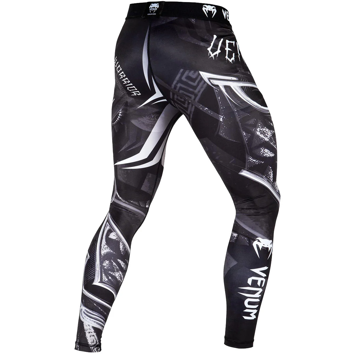 Venum Gladiator 3.0 Dry Tech MMA Compression Spats - Black/White - Image 2