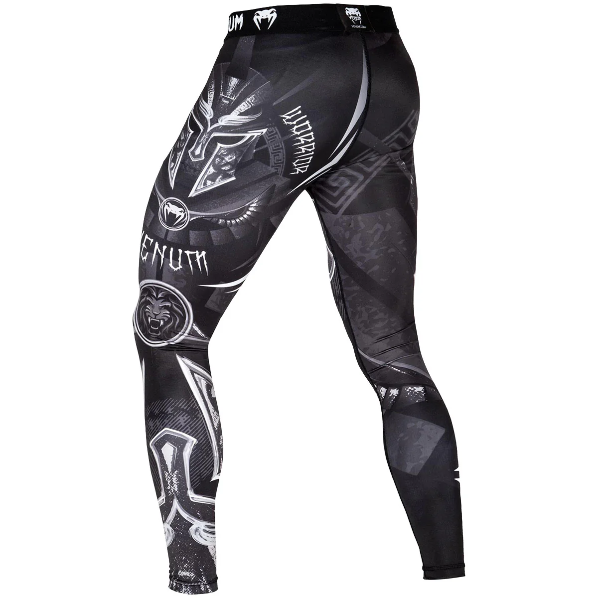 Venum Gladiator 3.0 Dry Tech MMA Compression Spats - Black/White - Image 4
