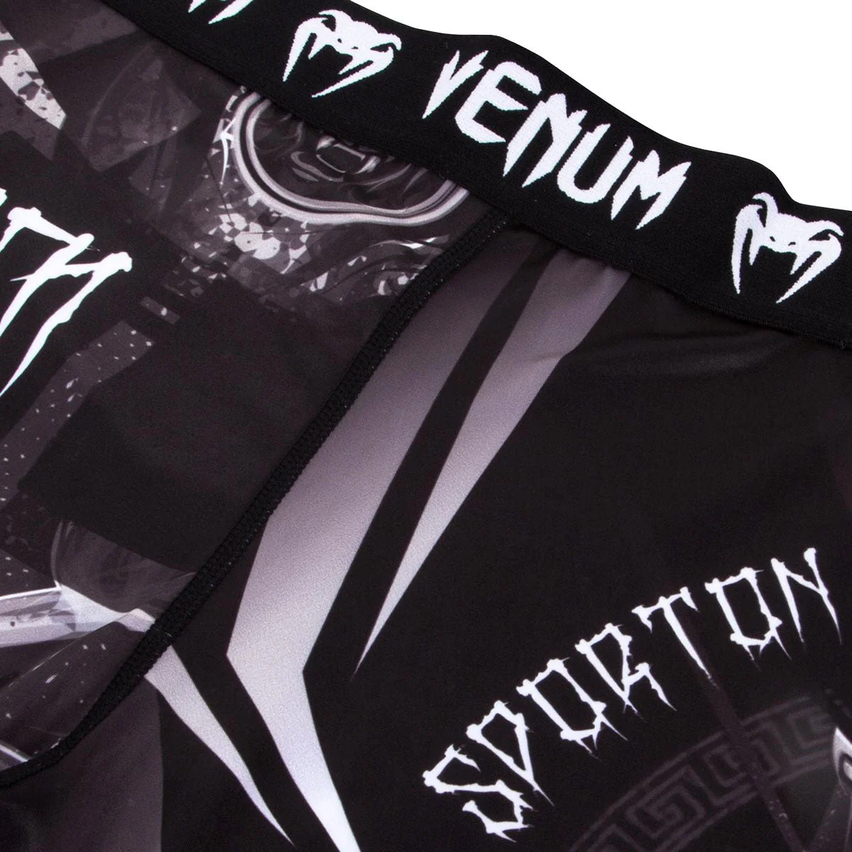 Venum Gladiator 3.0 Dry Tech MMA Compression Spats - Black/White - Image 5