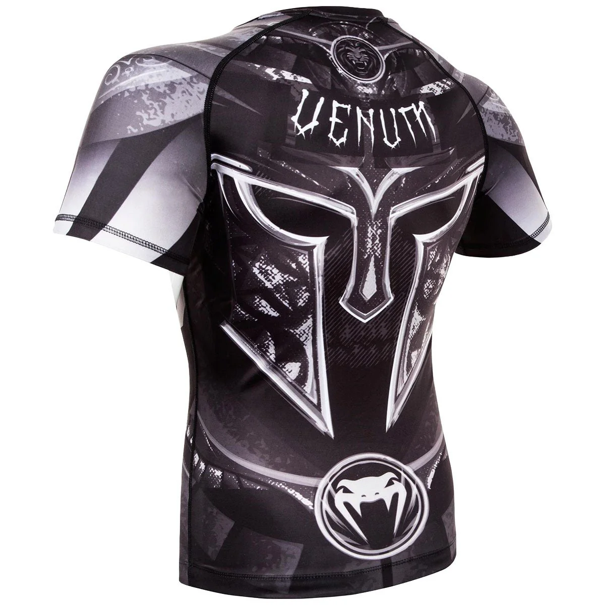 Venum Gladiator 3.0 Short Sleeve MMA Compression Rashguard - Black/White - Image 4