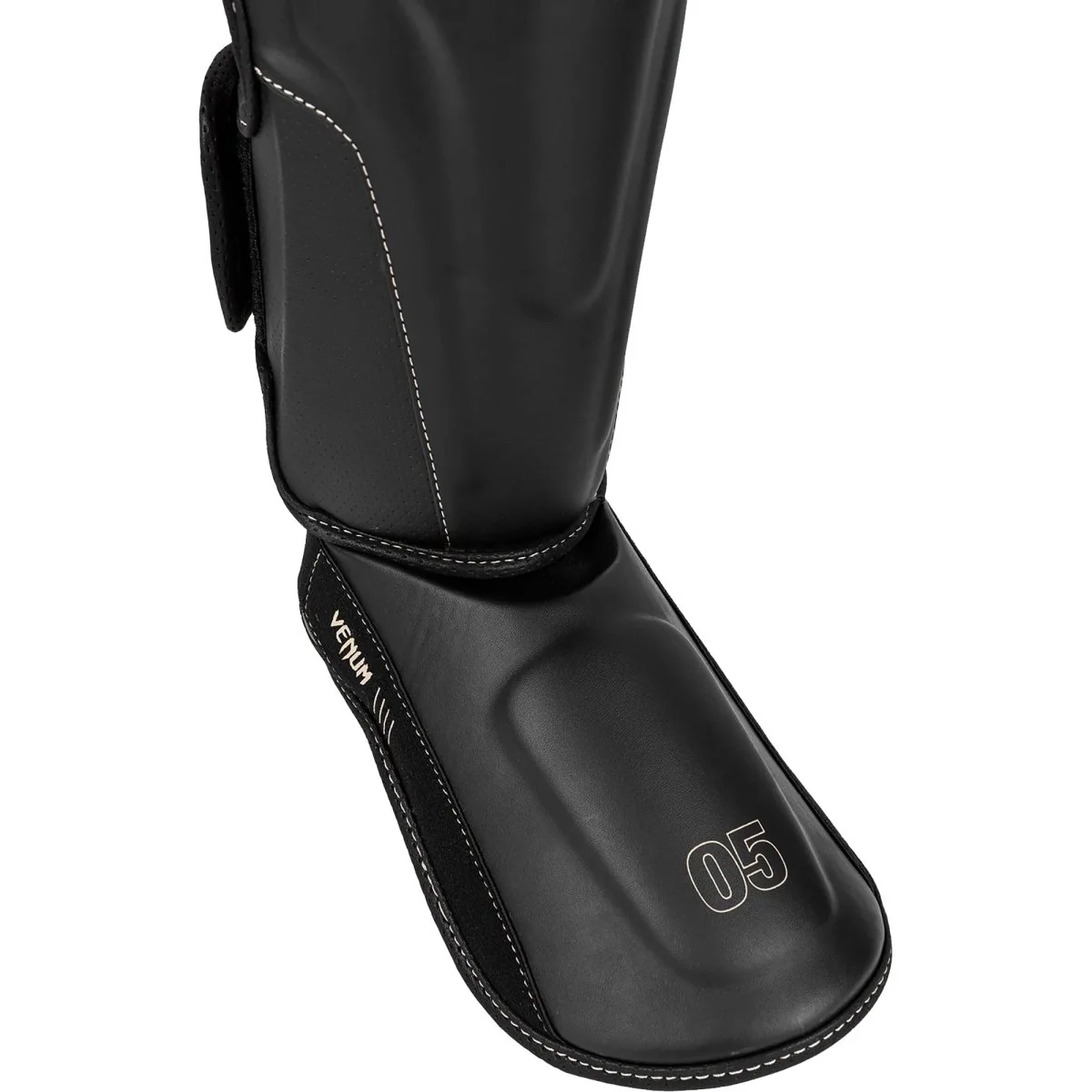 Venum Impact EVO Protective Shin Instep Guards - Black/Beige - Image 4