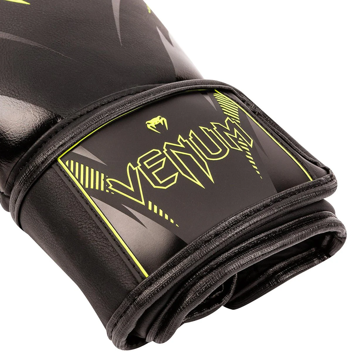 Venum Impact Hook and Loop Boxing Gloves - Black/Neo Yellow - Image 5