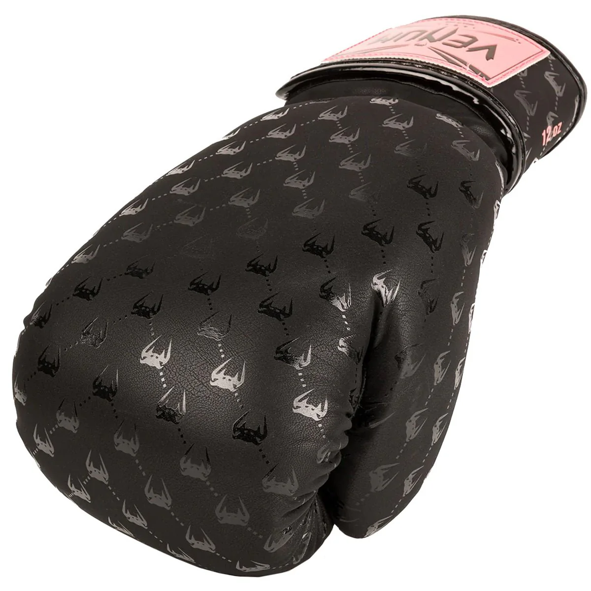 Venum Impact Monogram Hook and Loop Boxing Gloves - Black/Pink/Gold - Image 3