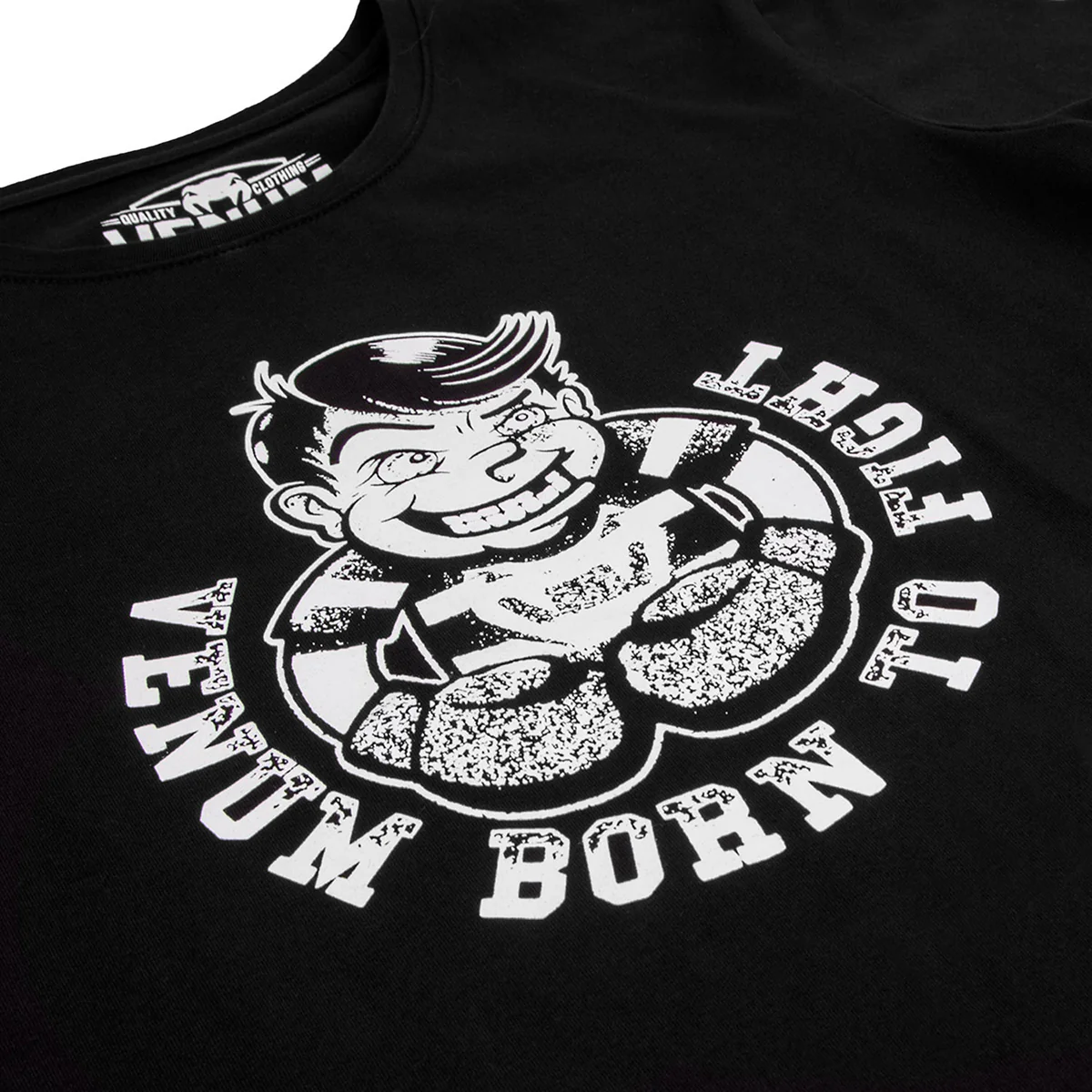 Venum Kids Born to Fight Short Sleeve T-Shirt - Black/White - Image 3