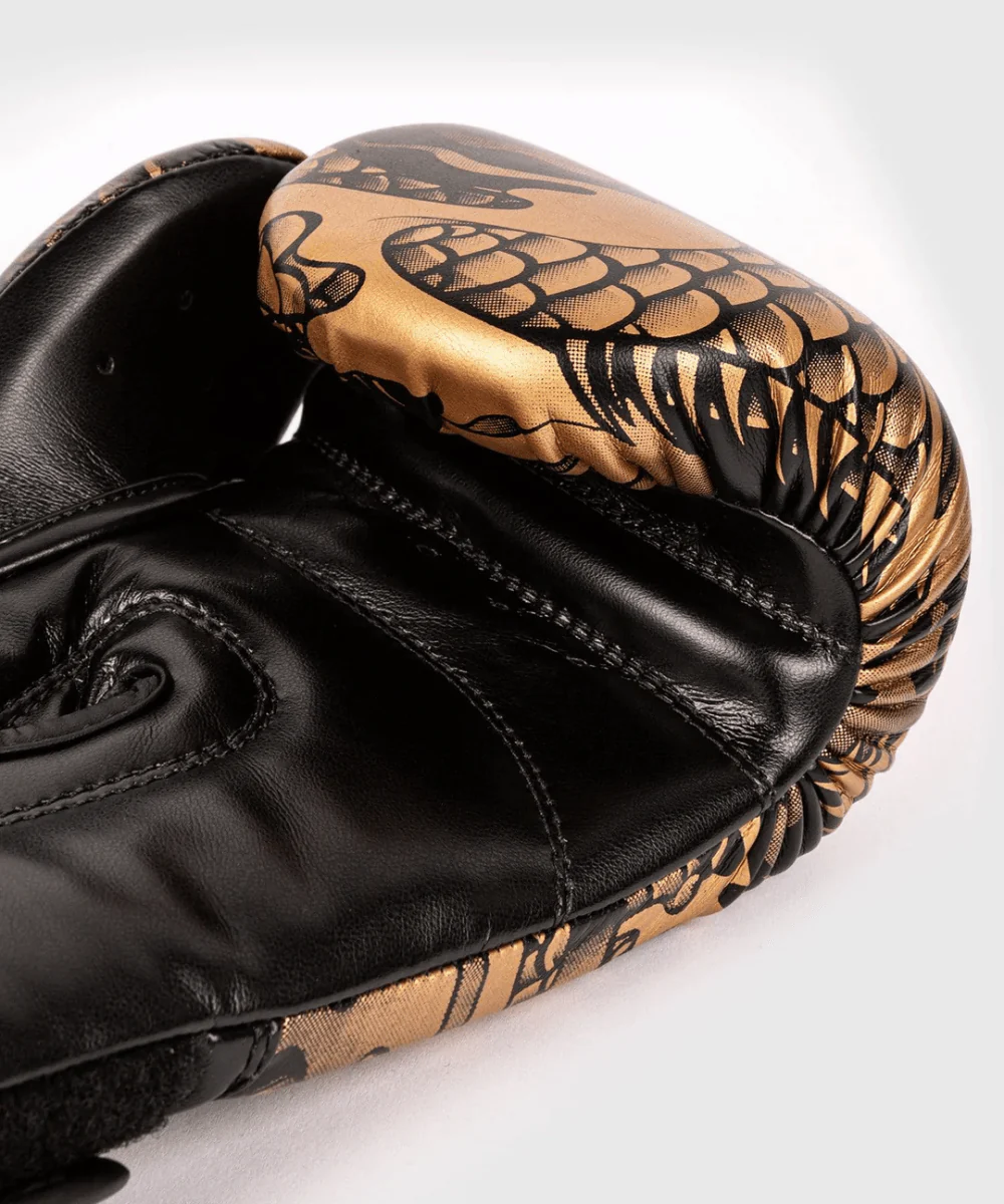 Venum Dragon's Flight Hook and Loop Boxing Gloves - Black/Bronze - Image 4