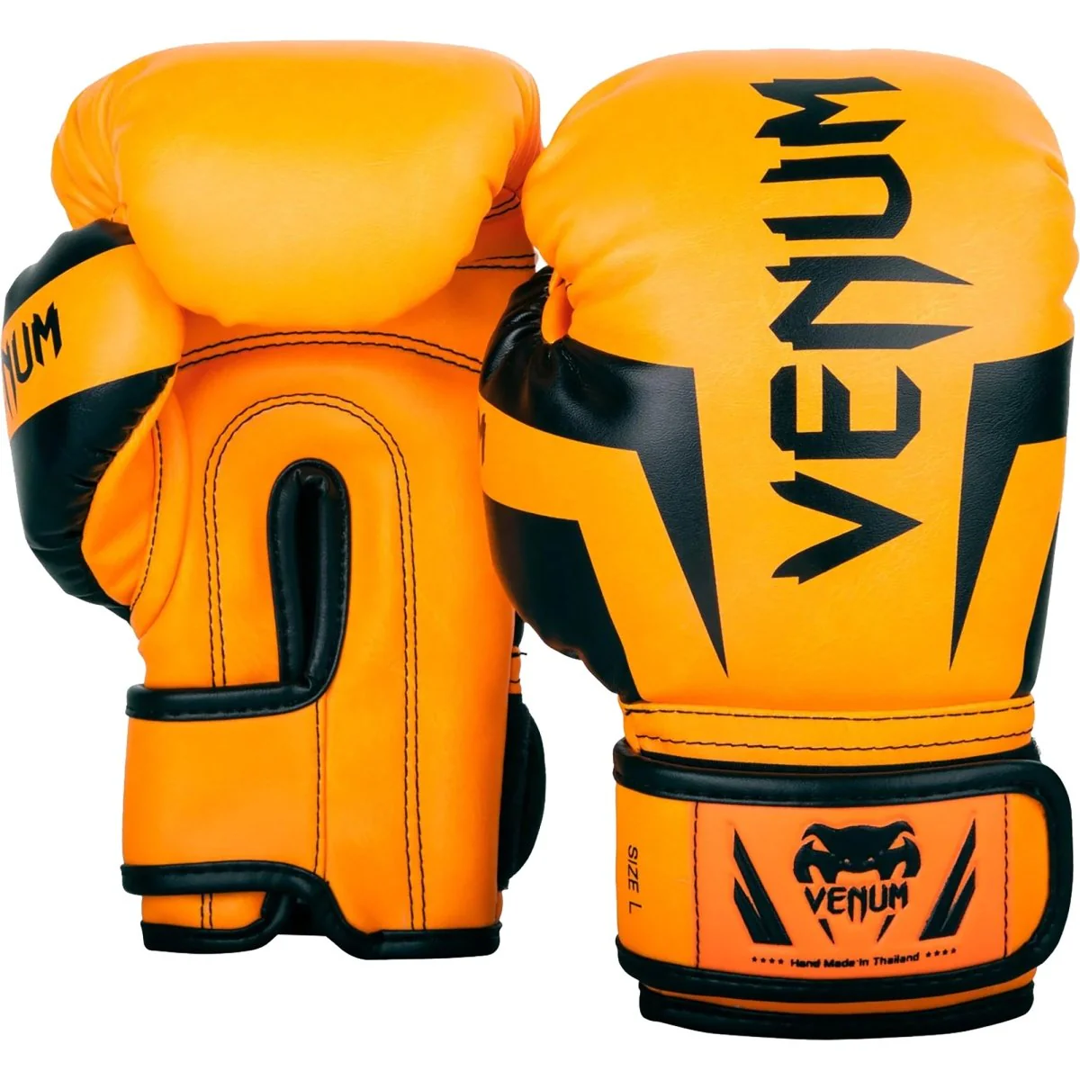 Venum Kid's Elite Hook and Loop Boxing Training Gloves - Fluorescent Orange - Image 2