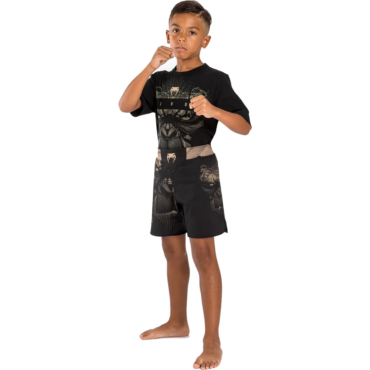 Venum Kid's Gorilla Jungle Fight Shorts - Sand/Black - Image 2