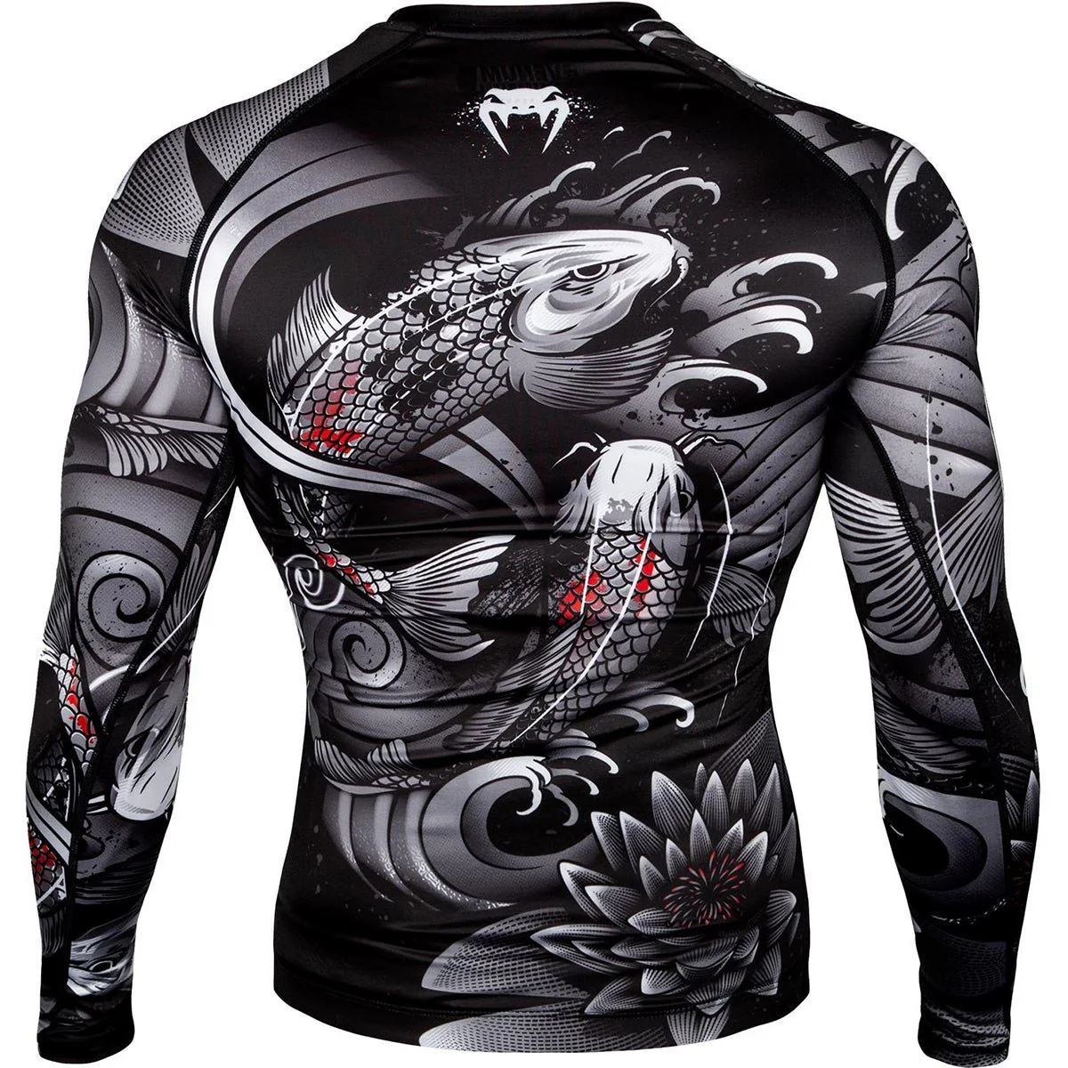 Venum Koi 2.0 Long Sleeve MMA Compression Rashguard - Black/White - Image 3