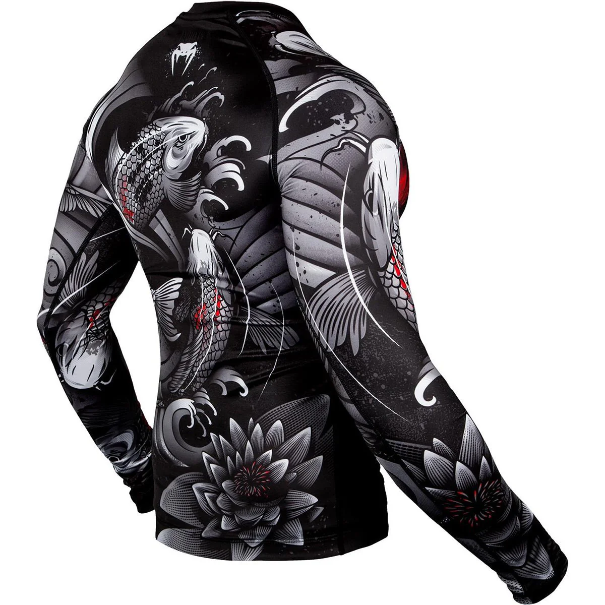 Venum Koi 2.0 Long Sleeve MMA Compression Rashguard - Black/White - Image 4